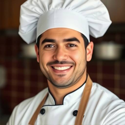 Fotograf칤a de Ricardo Torres, co-fundador y chef pastelero de Pasteler칤a Delicias, con una expresi칩n profesional y amigable.